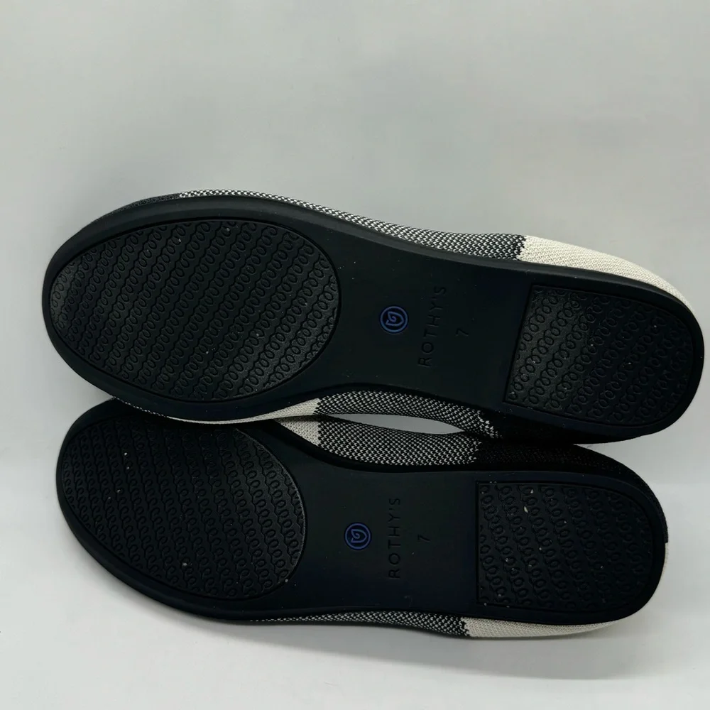 Rothy's THE FLAT Shoes Size 7.5 Retired Buffalo Plaid Round Cap Toe Slip On - Picture 10 of 11